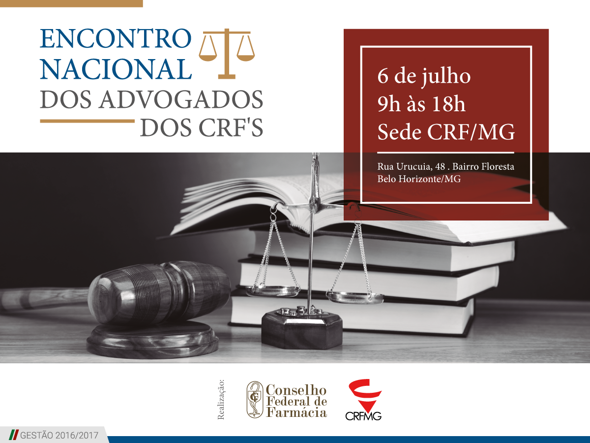CRF/MG sedia Encontro Nacional dos Advogados dos Conselhos de Farmácia 